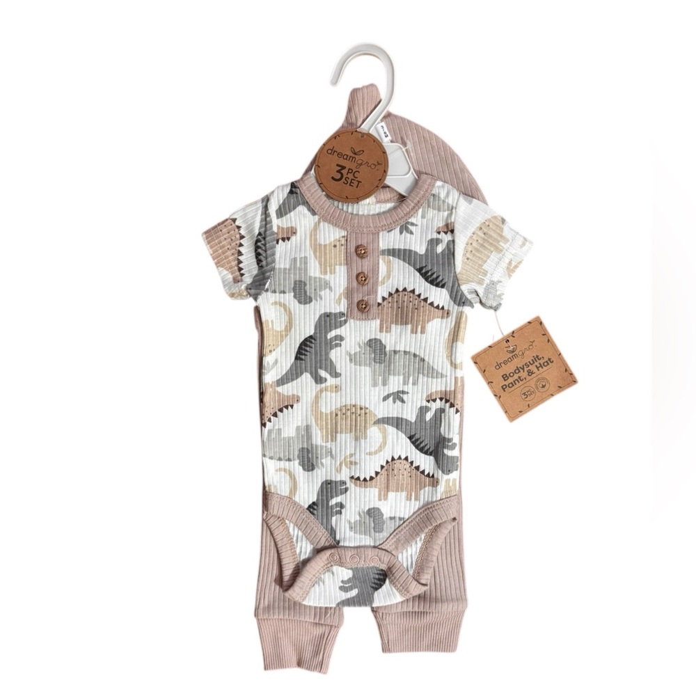 Baby Dinosaur Print Matching Set - Multi-Color Size 3-6 Months NWT  8 0521